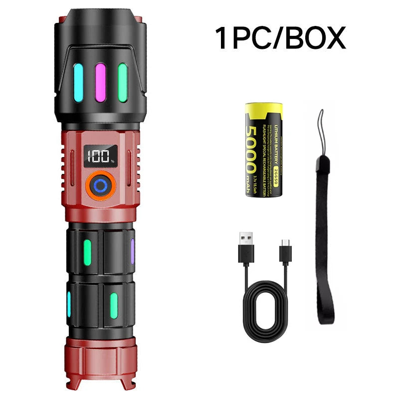 Strong light flashlight, white laser, ultra bright charging, outdoor patrol, long-range shooting, multifunctional, ultra long en
