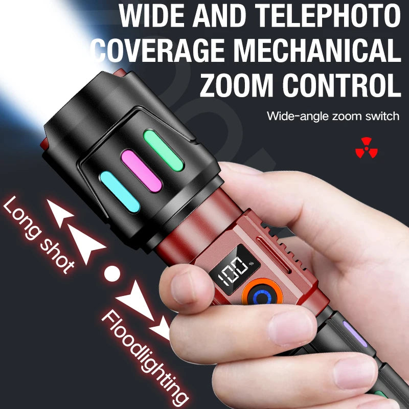 Strong light flashlight, white laser, ultra bright charging, outdoor patrol, long-range shooting, multifunctional, ultra long en