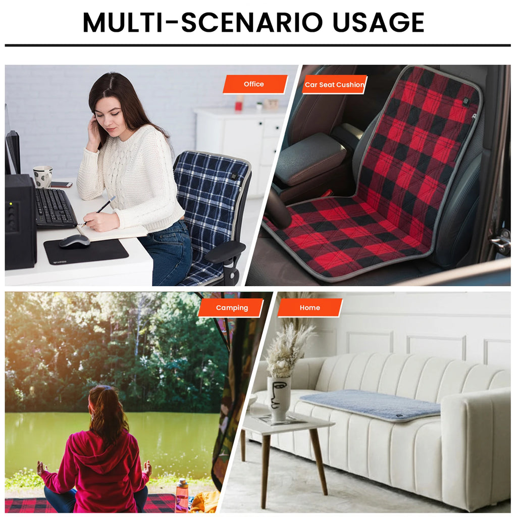 Winter Camping Gear- Sleeping Electric Heating Pads 3 Temp Adjustament Heating Cushion Pad Cold Resistant for Outdoor Sports Mat