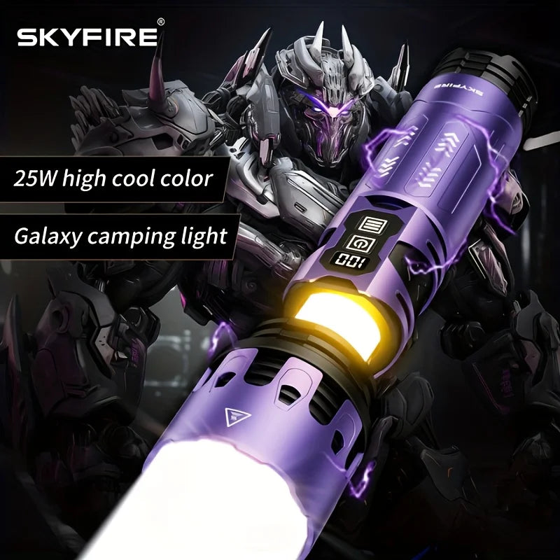 LED High-brightness Display Flashlight High-lumen Ultra-bright Rechargeable Flashlight for Camping Outdoor Activities Farm Night