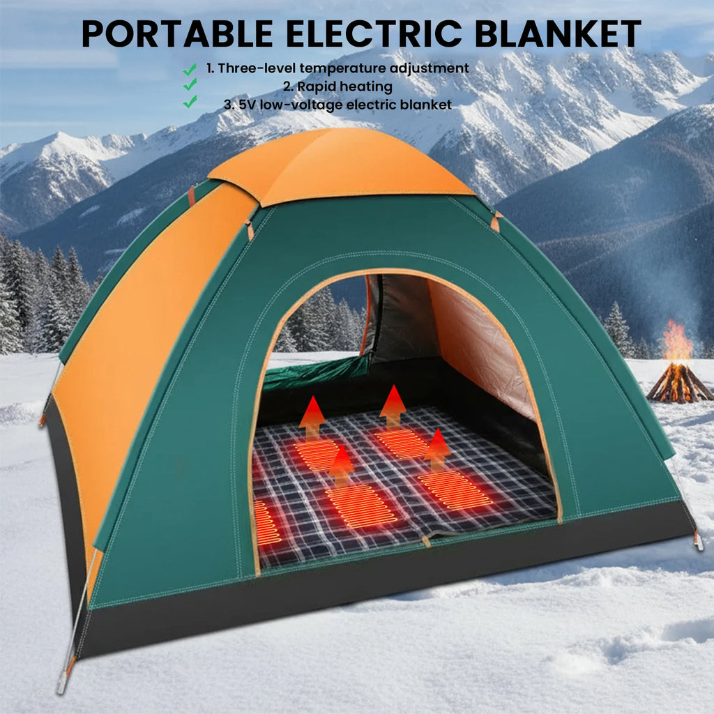 Winter Camping Gear- Sleeping Electric Heating Pads 3 Temp Adjustament Heating Cushion Pad Cold Resistant for Outdoor Sports Mat