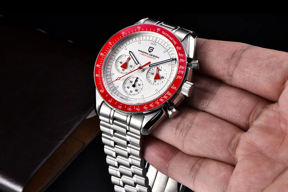 PAGANI DESIGN 2026 New Moon Watch Retro Quartz Watches For Men Stainless steel Luminous waterproof Luxury Sport Chronograph Man