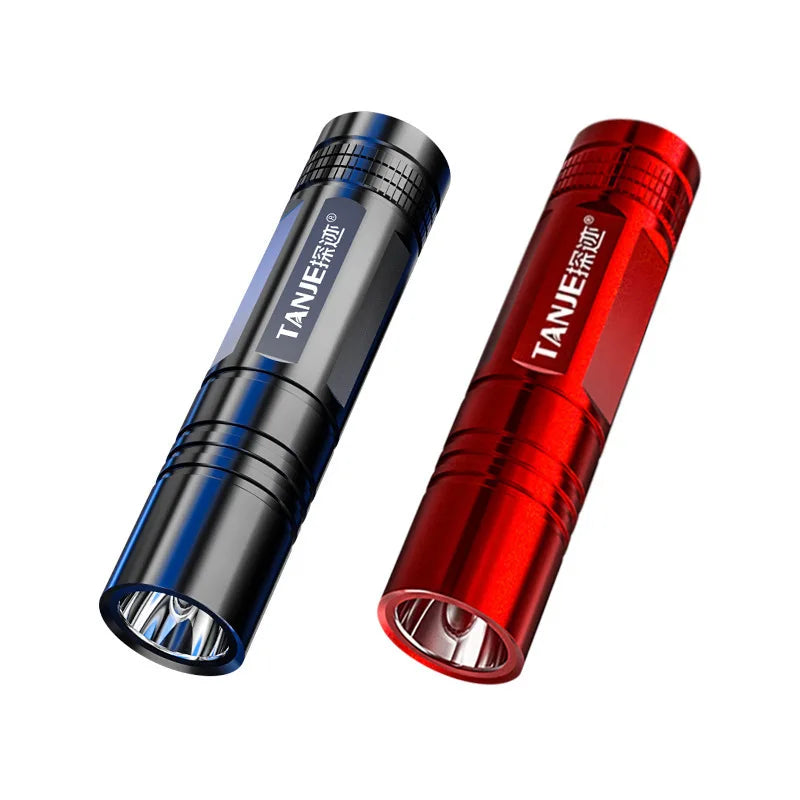 Outdoor Flashlight Small Mini Lighting Strong Light Portable Super Bright Rechargeable Hand Lamp for Hiking/Camping/Emergency