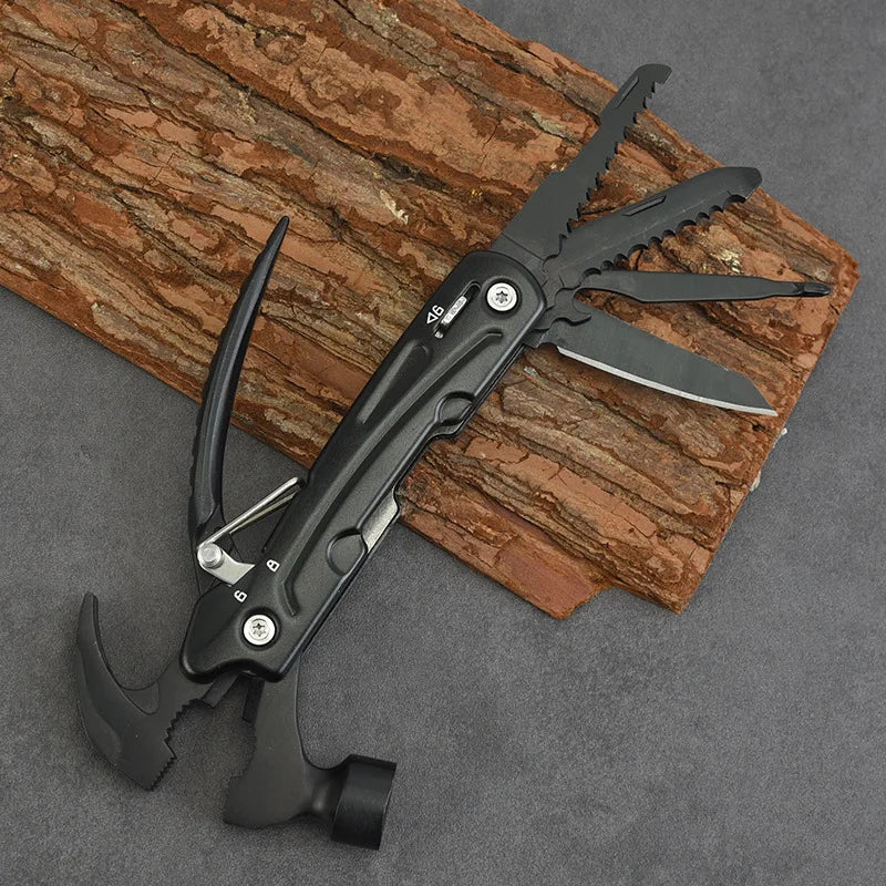 Outdoor Survival Gear Tool for Camping Hunting Hiking Accessories Car Emergency Escape Tool 12 IN 1 Multitool Hammer