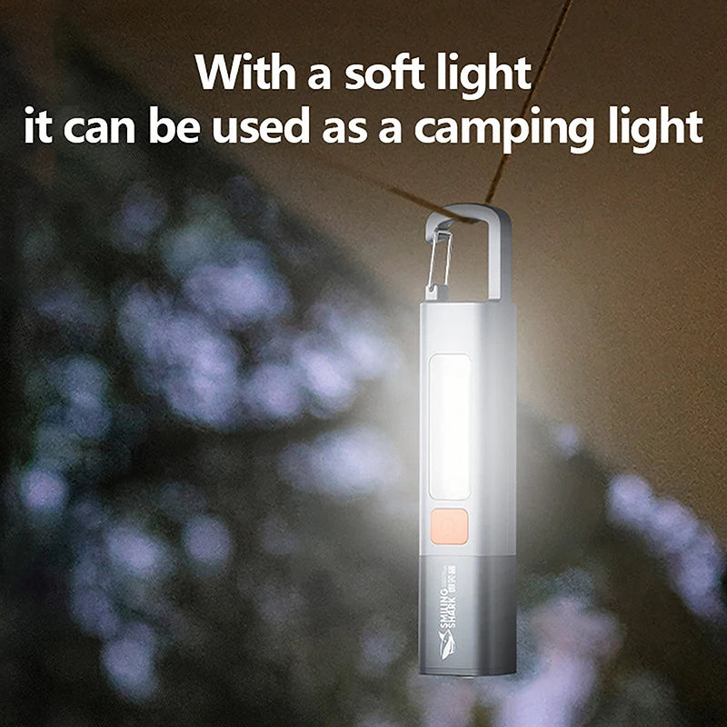 Camping Must-Have - Rechargeable LED Flashlight with Lantern Mode, Super Bright XPE, Built-in Hook for Hands-Free Use Anywhere