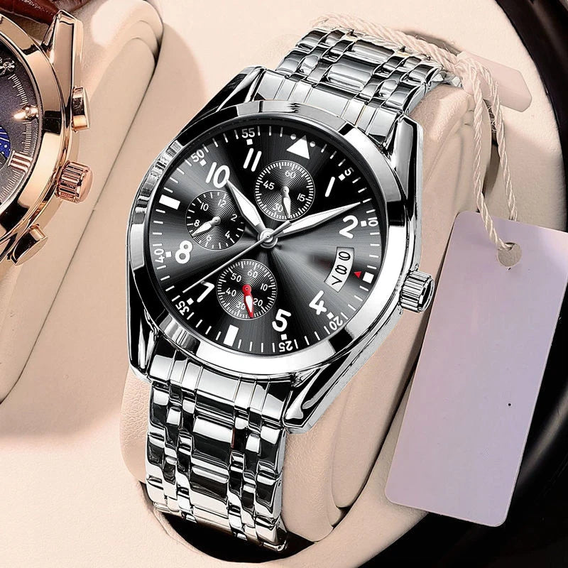 Luxury Men's Watch Waterproof Men Quartz Watches for Man Wristwatch Male Mechanical Luminous Alloy Strap Date Automatic Clock