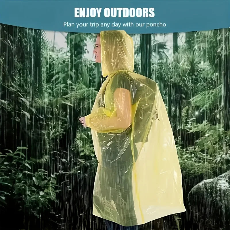 5/10pcs Portable Emergency Raincoats for Hiking, Travel, Camping, and Cycling, Outdoor Emergency Gear, Compact Durable Rainwea