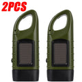 LED Flashlight Hand Crank Solar Powered Rechargeable Survival Gear Self Powered Charging Torch Dynamo for Fishing Boating Hiking