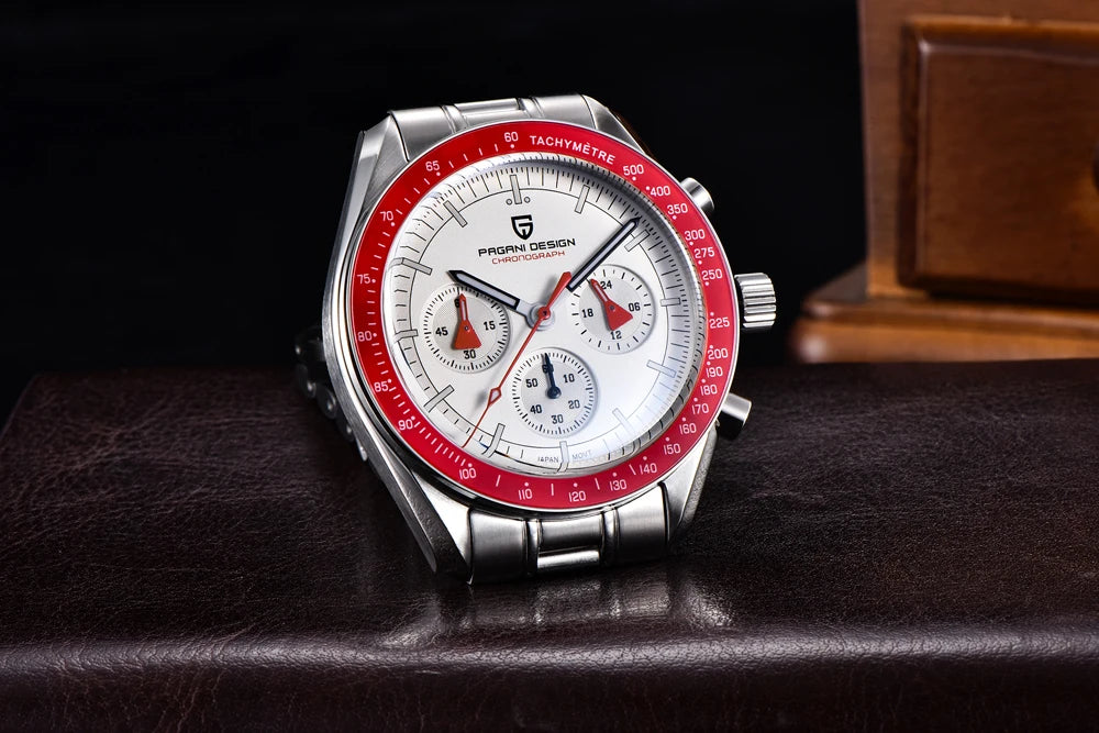 PAGANI DESIGN 2026 New Moon Watch Retro Quartz Watches For Men Stainless steel Luminous waterproof Luxury Sport Chronograph Man