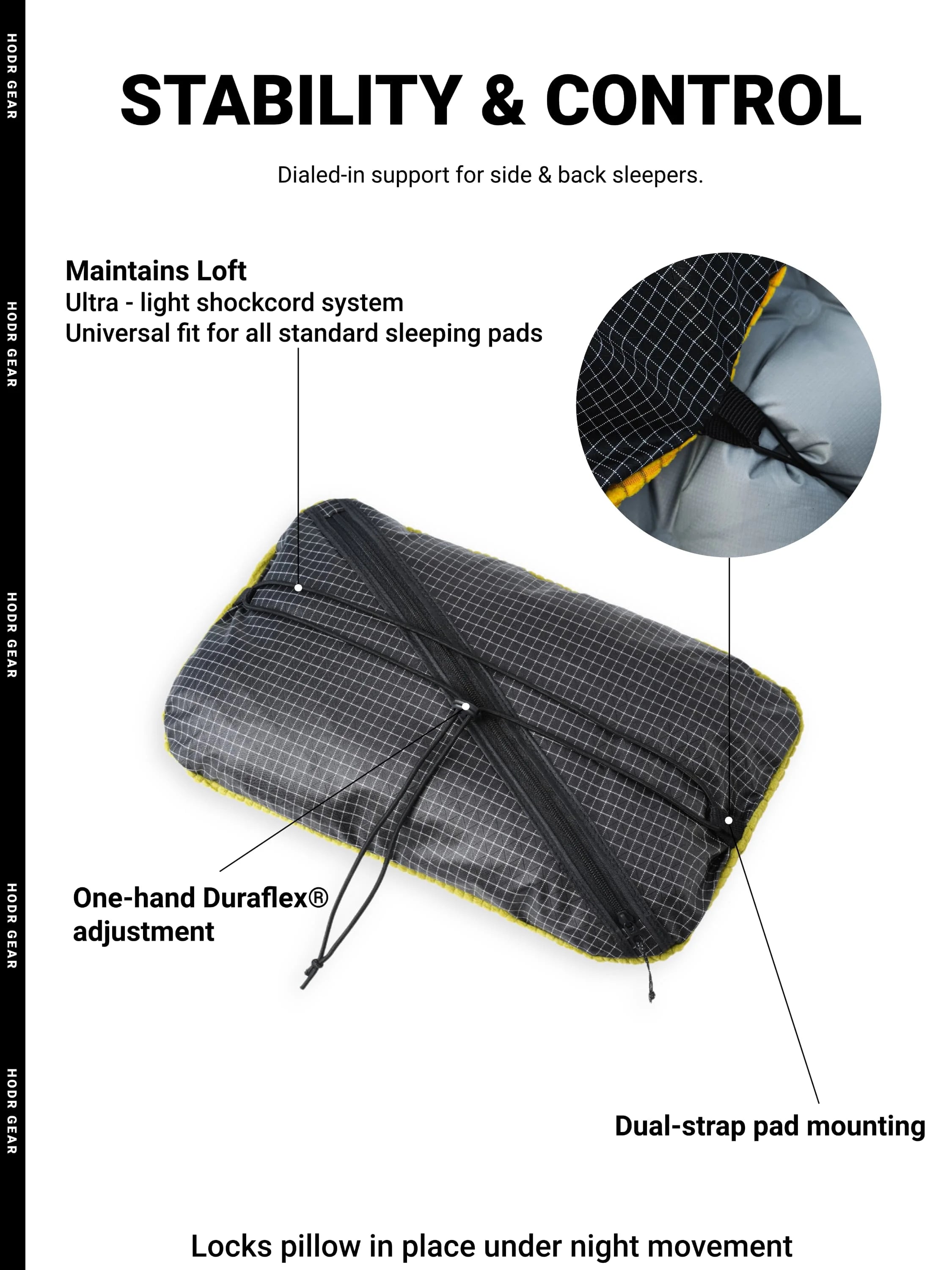 [HODR GEAR] Stuff Sack & Pillow 2-in-1 UHMWPE Multifunctional Outdoor Headrest 53g Ultralight Hikers Camping