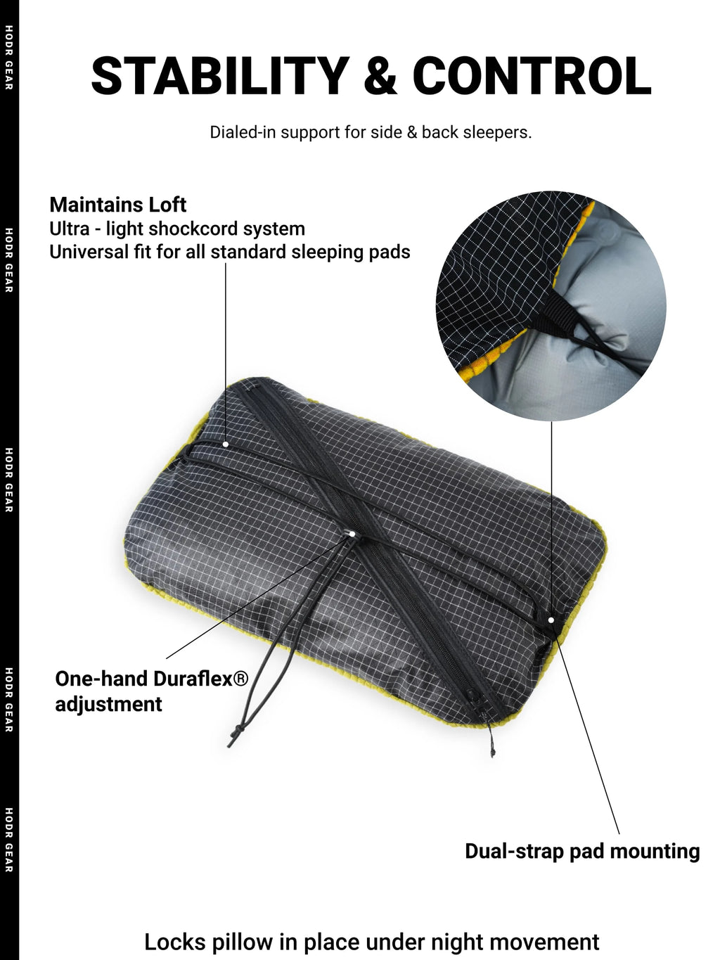 [HODR GEAR] Stuff Sack & Pillow 2-in-1 UHMWPE Multifunctional Outdoor Headrest 53g Ultralight Hikers Camping