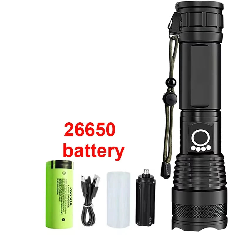 Flashlights High Lumens Rechargeable, Super Bright Flashlight, 5 Modes LED Flashlight, IPX6 Waterproof Powerful Flash Light