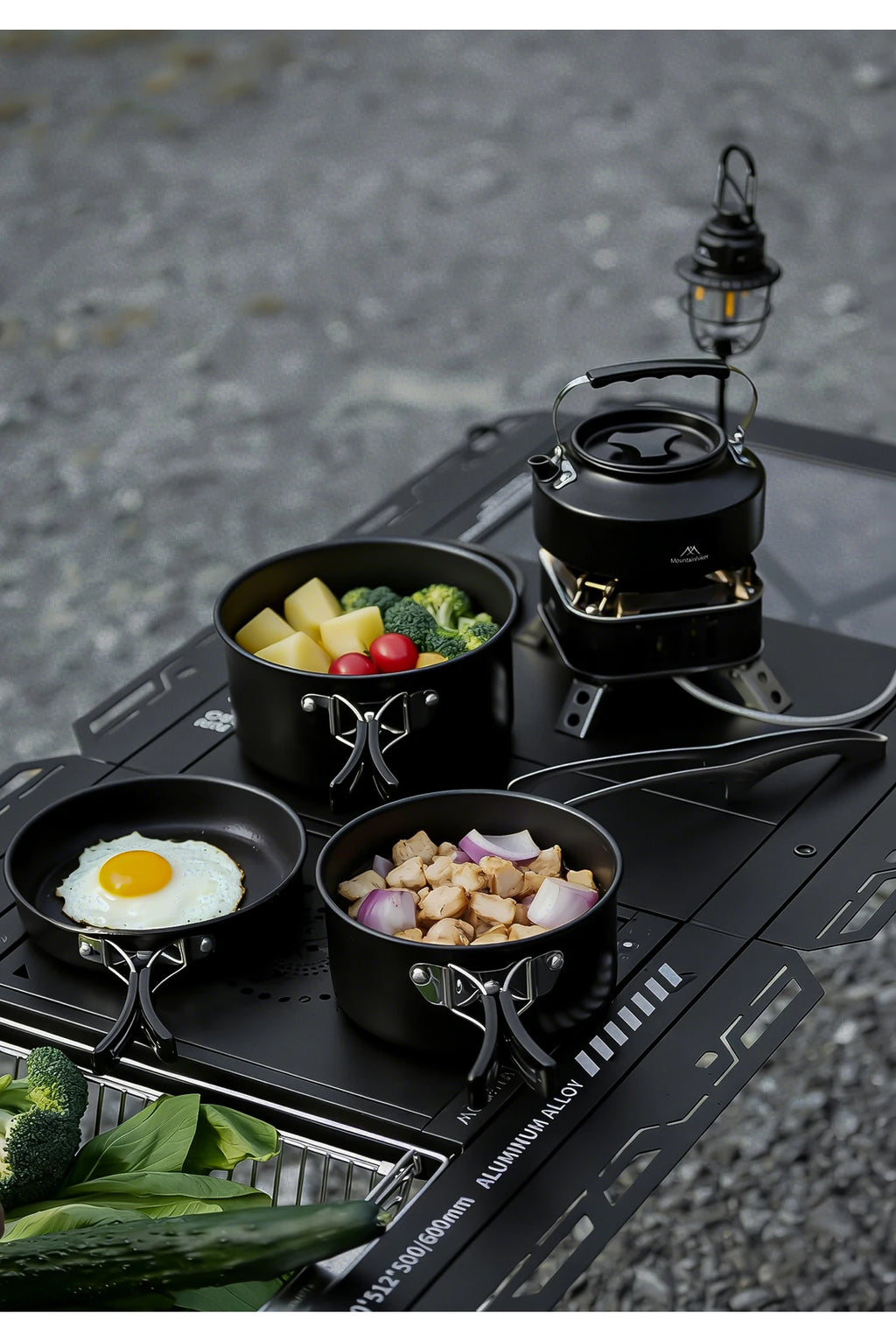 All-in-one camping cooking kit | Portable cookware suitable for backpacking trips, perfect for family camping trips.