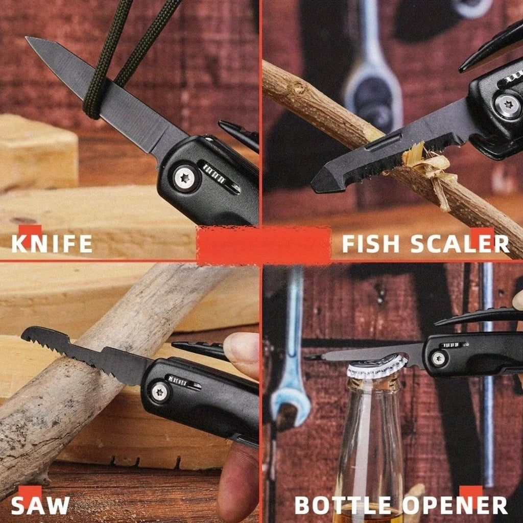 Outdoor Survival Gear Tool for Camping Hunting Hiking Accessories Car Emergency Escape Tool 12 IN 1 Multitool Hammer