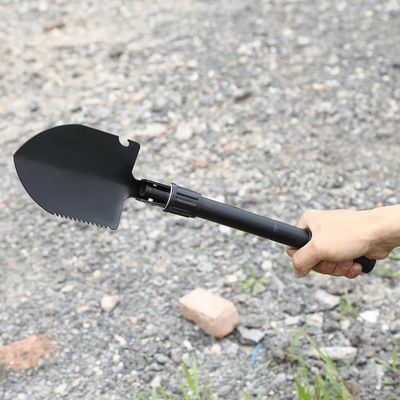 Multi-Function Foldable Camping Shovel Telescopic Survival Gear for Hiking Gardening Snow Removal and Outdoor Adventure