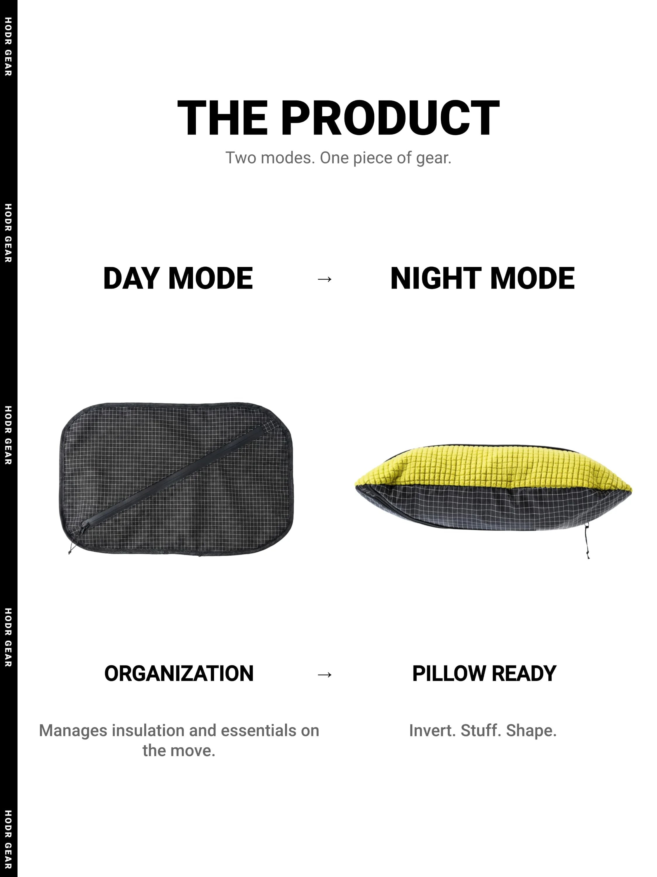 [HODR GEAR] Stuff Sack & Pillow 2-in-1 UHMWPE Multifunctional Outdoor Headrest 53g Ultralight Hikers Camping