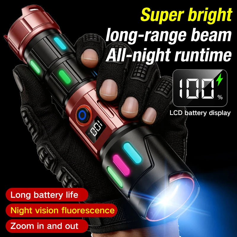 Strong light flashlight, white laser, ultra bright charging, outdoor patrol, long-range shooting, multifunctional, ultra long en