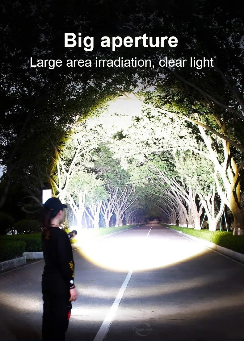 2000000LM Ultra-High Power Flashlight Digital Electronic Display Waterproof Torch Zoom Hand Light Outdoor Camping Lantern ﻿