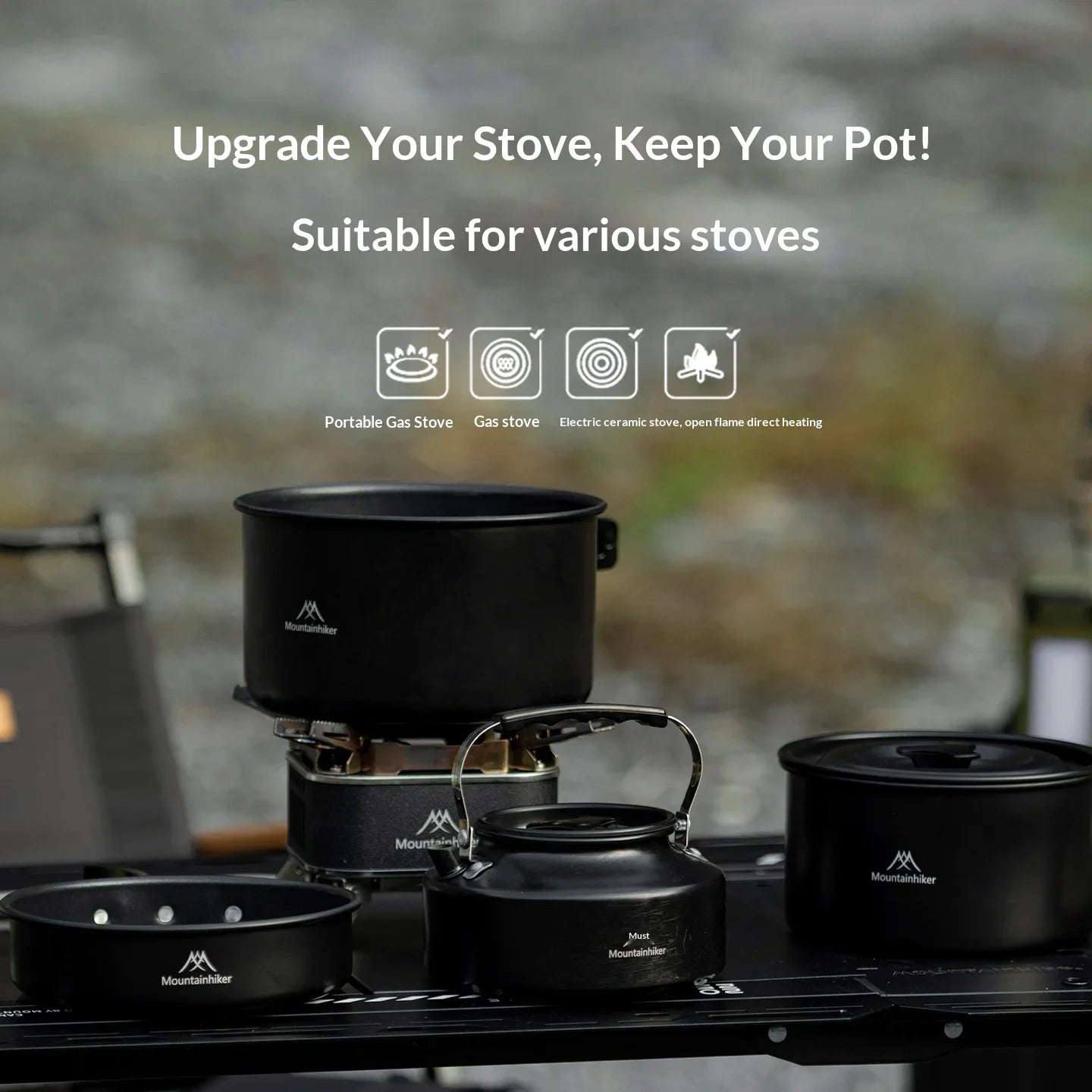 All-in-one camping cooking kit | Portable cookware suitable for backpacking trips, perfect for family camping trips.