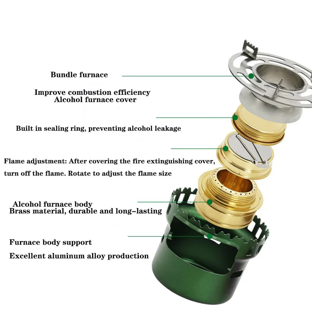 Camping Gear and Accessories Alcohol Stove Outdoor Furnace Portable Mini Barbecue Assesories Camp Cooking Supplies Hiking Sports