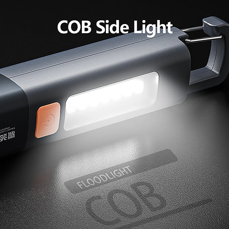 Camping Must-Have - Rechargeable LED Flashlight with Lantern Mode, Super Bright XPE, Built-in Hook for Hands-Free Use Anywhere