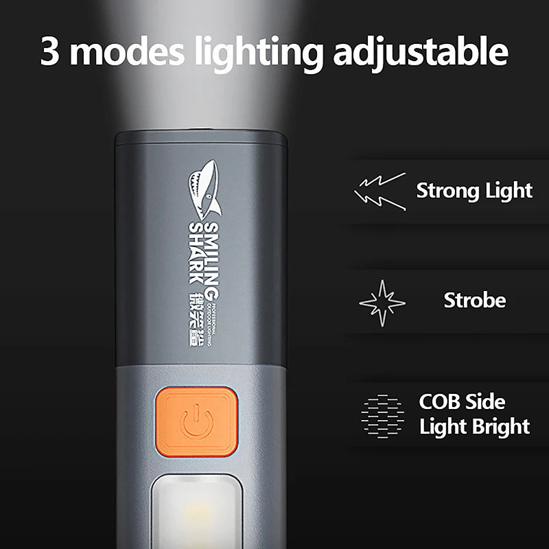 Camping Must-Have - Rechargeable LED Flashlight with Lantern Mode, Super Bright XPE, Built-in Hook for Hands-Free Use Anywhere