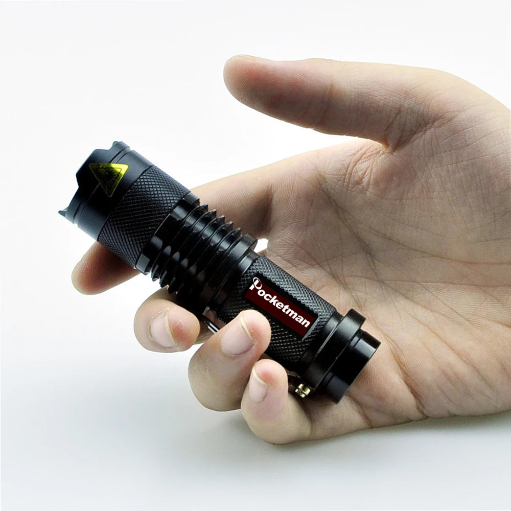 LED Flashlight Pocket Emergency Flashlight Zoomable Torch Aluminium Alloy 3 Lighting Modes Flashlight Waterproof Torch