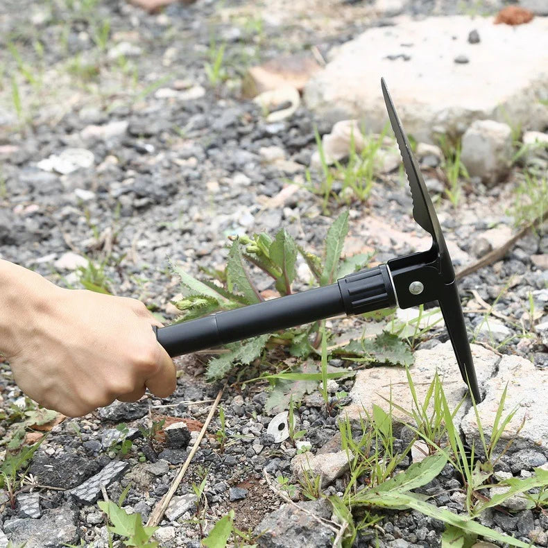 Multi-Function Foldable Camping Shovel Telescopic Survival Gear for Hiking Gardening Snow Removal and Outdoor Adventure