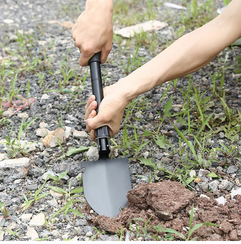 Multi-Function Foldable Camping Shovel Telescopic Survival Gear for Hiking Gardening Snow Removal and Outdoor Adventure