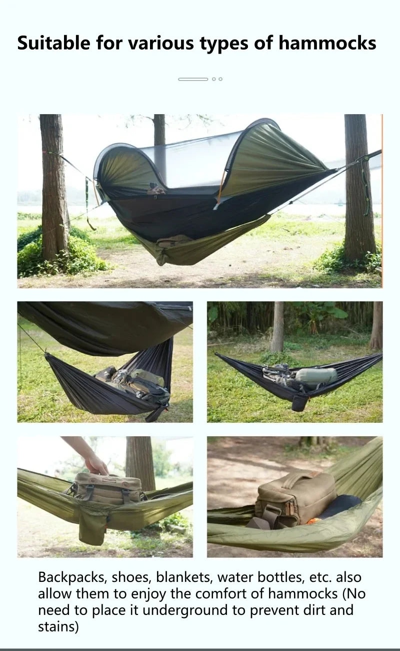 Outdoor Storage Hammock Portable Camping Gear Organizer Easy Setup for Hiking Traveling