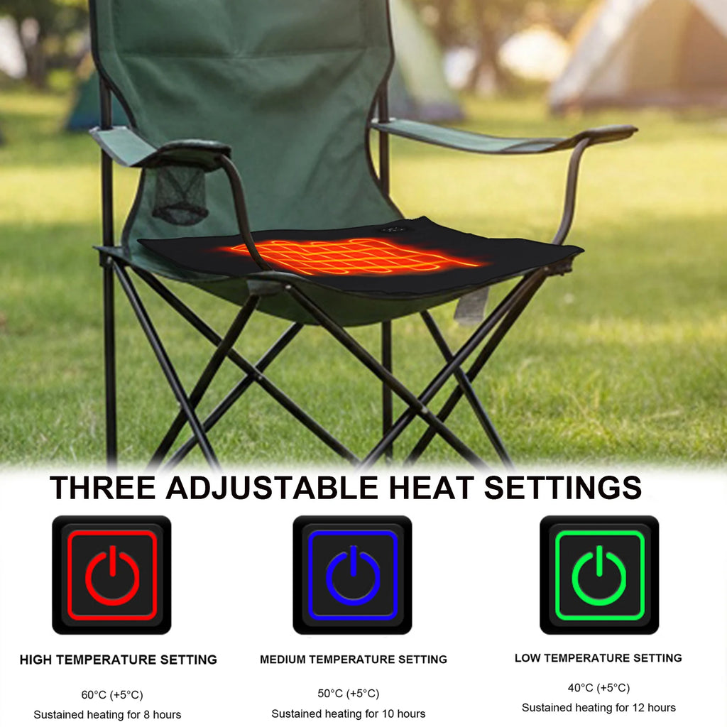Winter Camping Gear- Sleeping Electric Heating Pads 3 Temp Adjustament Heating Cushion Pad Cold Resistant for Outdoor Sports Mat