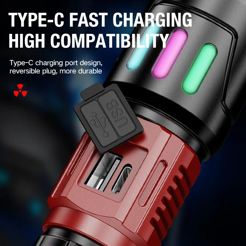 Strong light flashlight, white laser, ultra bright charging, outdoor patrol, long-range shooting, multifunctional, ultra long en