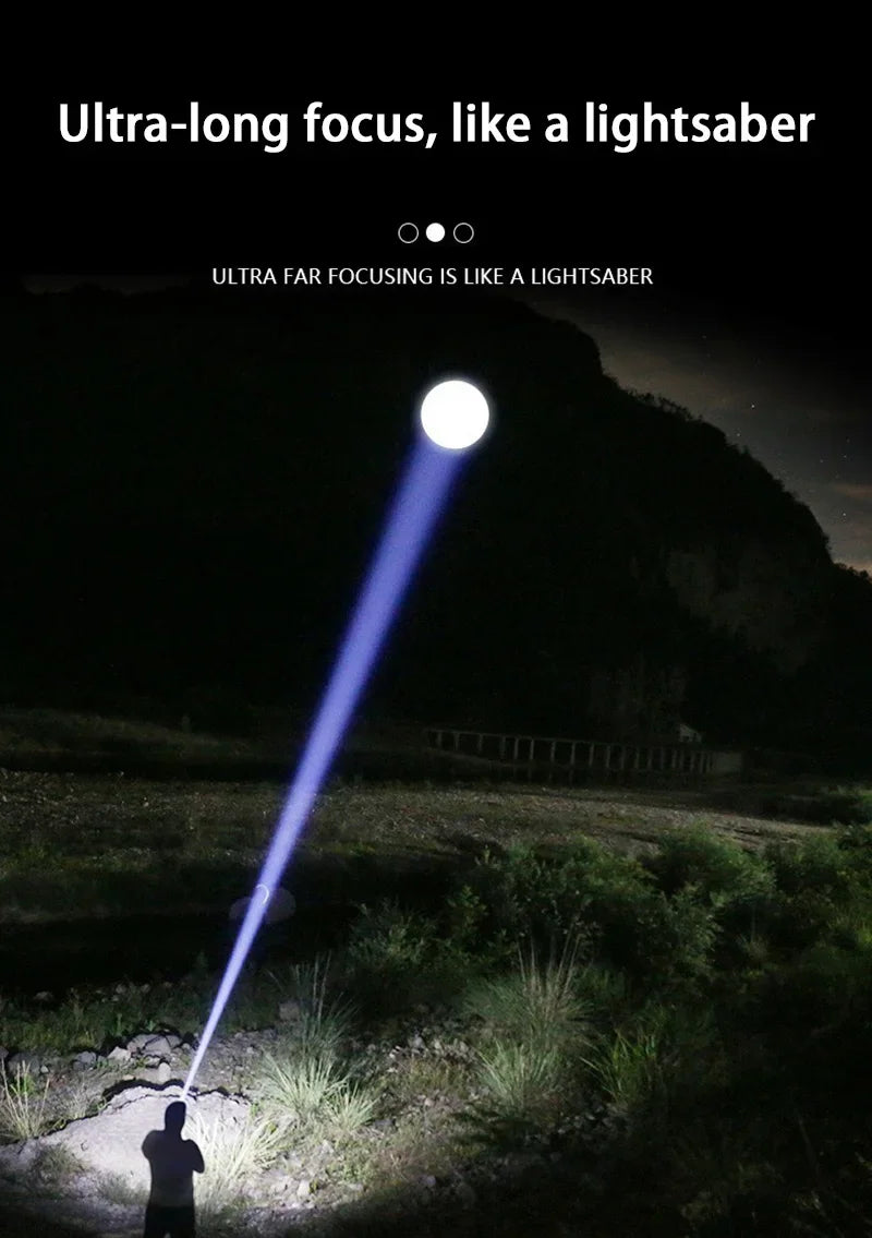 1000000LM Super Bright LED Flashlight Rechargeable USB-C Digital Display IPX8 Waterproof Long Lasting Camping Emergency