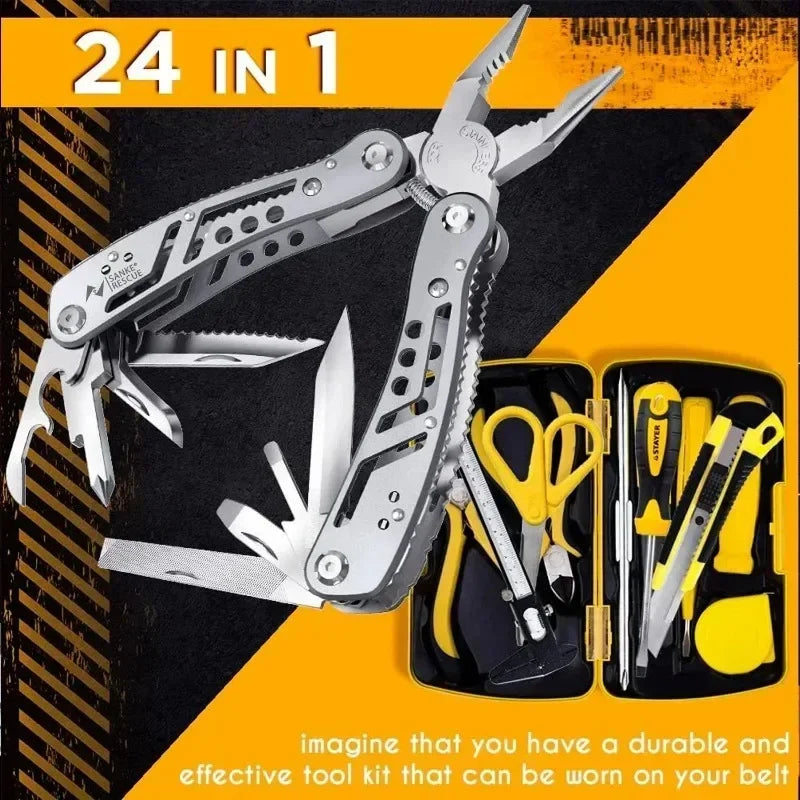 HEE RAK Portable Pocket Multitool 420 Stainless Steel Pliers Knife Screwdriver for Outdoor Survival Camping Hunting and Hiking