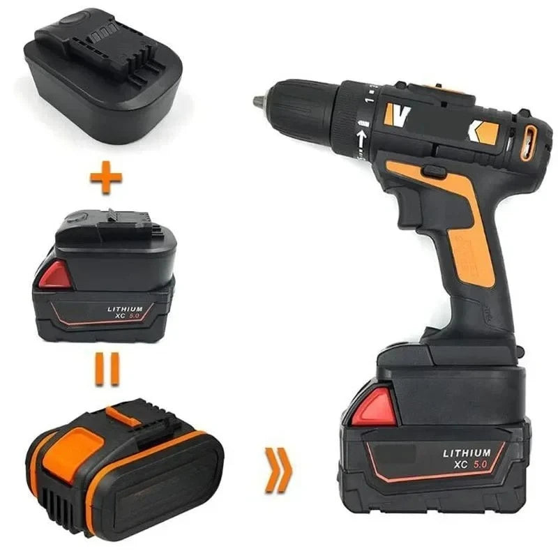 Battery Adapter Converter MWB18OWL for Worx 4-pin Orange Small Power Tools Compatible for Milwaukee 18V Lithium Batteries