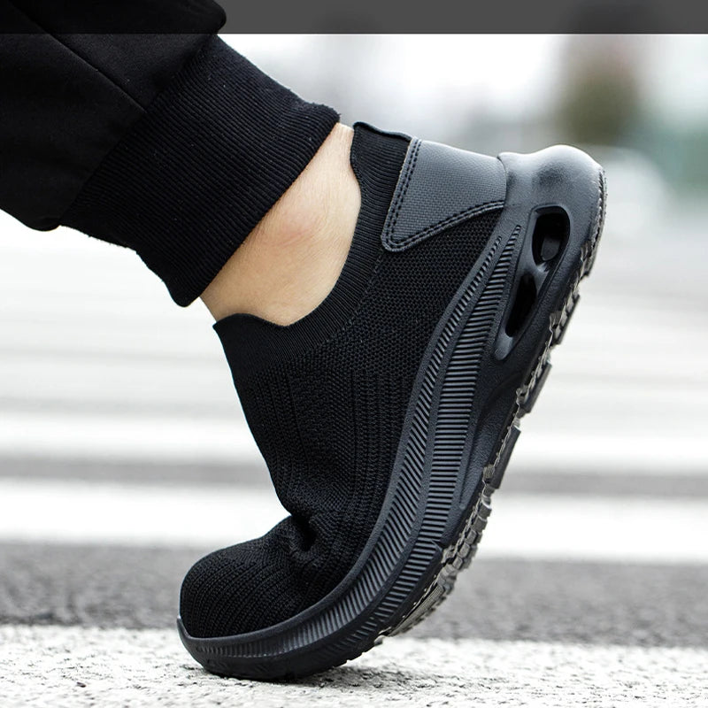 2026 Breathable Mens Work Safety Shoes Lightweight Steel Toe Anti Smashing Anti Slip Indestructible Male Boots Footwear Sneakers