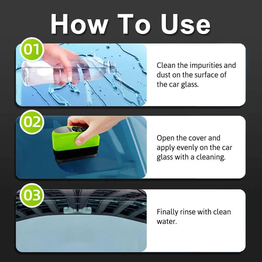 Automotive Oil ilm Cleaning Brush or Car Windows, Glass Oil ilm Remover or Car,2026 Upgrade 2.0 Cleaning Doard, 150ml Unil clear