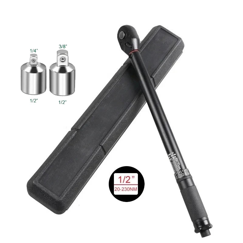 72T Torque Wrench 1/2'' 3/8'' 1/4'' Square Drive Preset Bicycle Torques Key Two-way Ratchet Car Bike Automotive Hand Tools