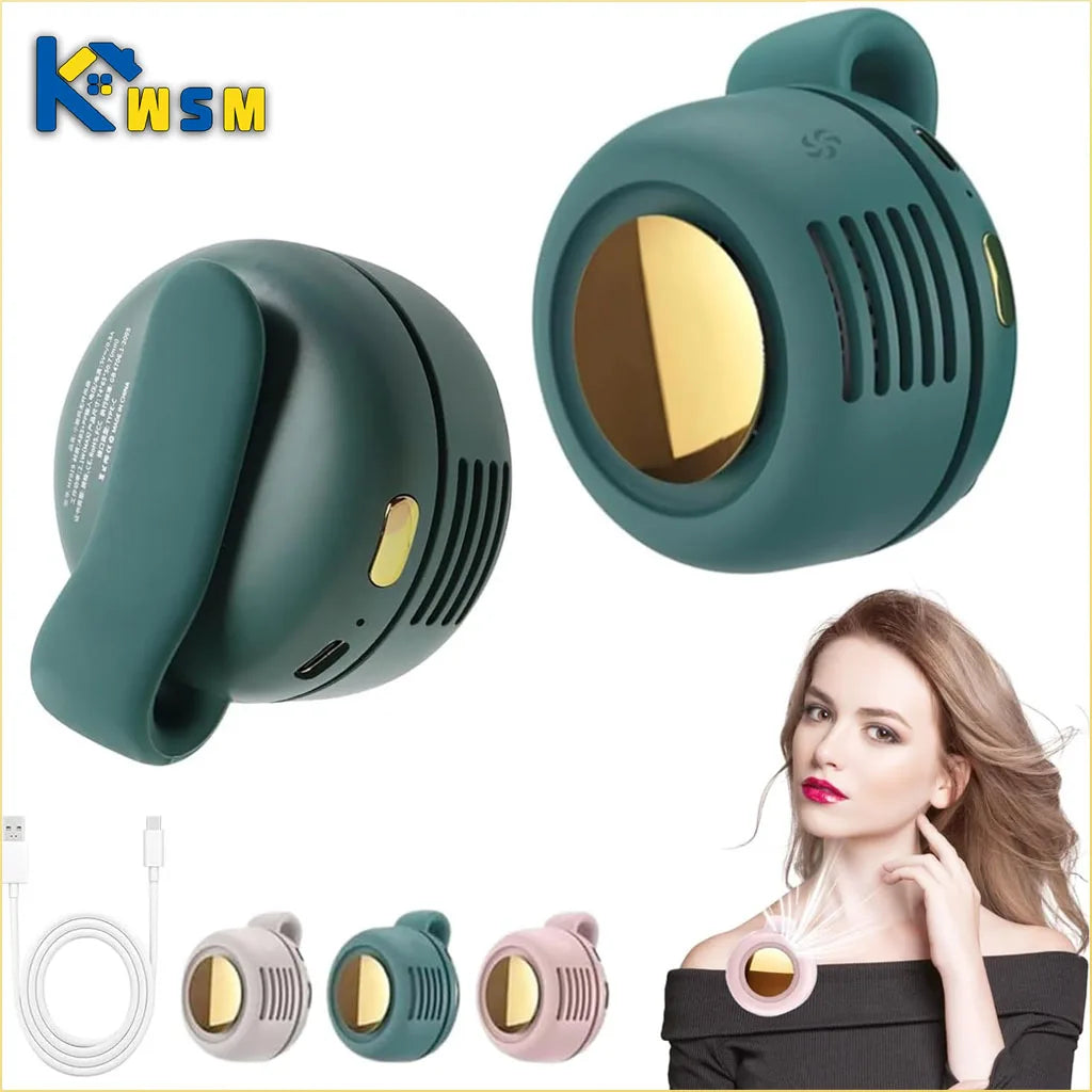 Mini Bladeless Fan USB Rechargeable Portable Clip on Waist Handheld Personal Fan for Outdoor Travel Office Camping Hiking Gym