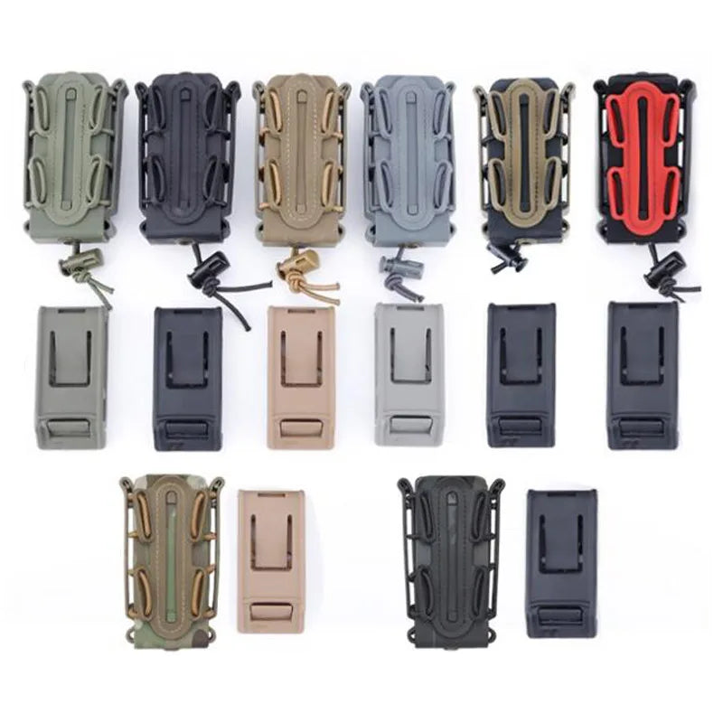 Tactical 9mm Single Magazine Pouch with Molle Clip Quick Release for P226 Glock 17 19 Beretta M9 PX4 Fastmag Holder Hunting Gear