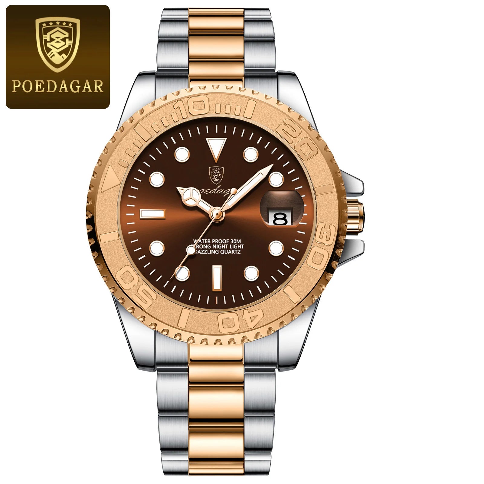 POEDAGAR Top Luxury Male Watch Waterproof Luminous Date Men Watch Stainless Steel Male Clock Sport Fashion Men's Quartz Watches