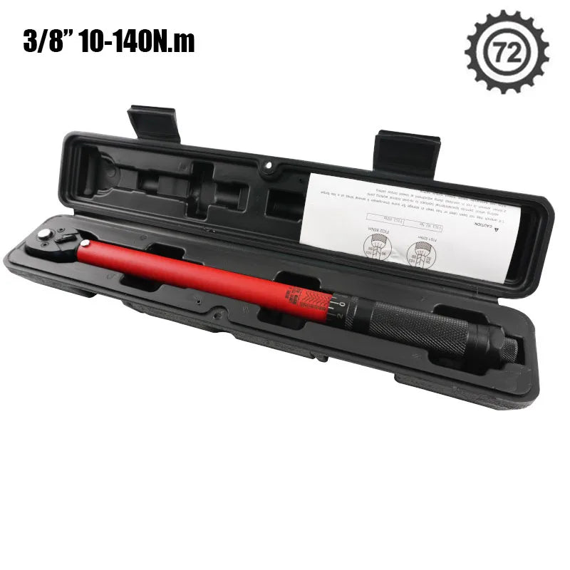 72T Torque Wrench 1/2'' 3/8'' 1/4'' Square Drive Preset Bicycle Torques Key Two-way Ratchet Car Bike Automotive Hand Tools