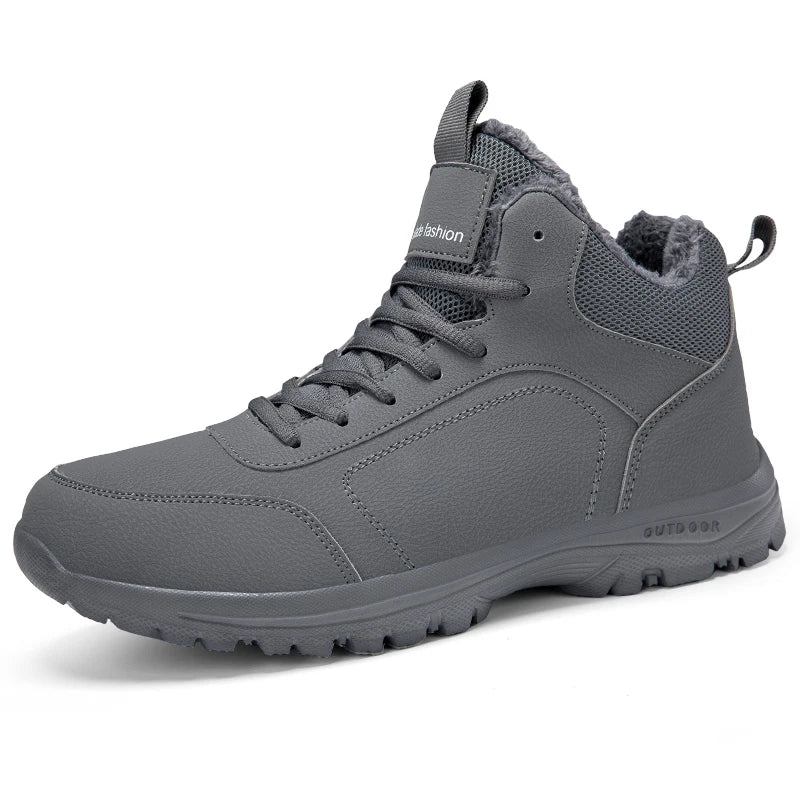 Winter Men's Boots Warm Plush Men's Snow Boots High Quality Winter Non-Slip Sneakers Outdoor Men's Hiking Ankle Boots Work Shoes
