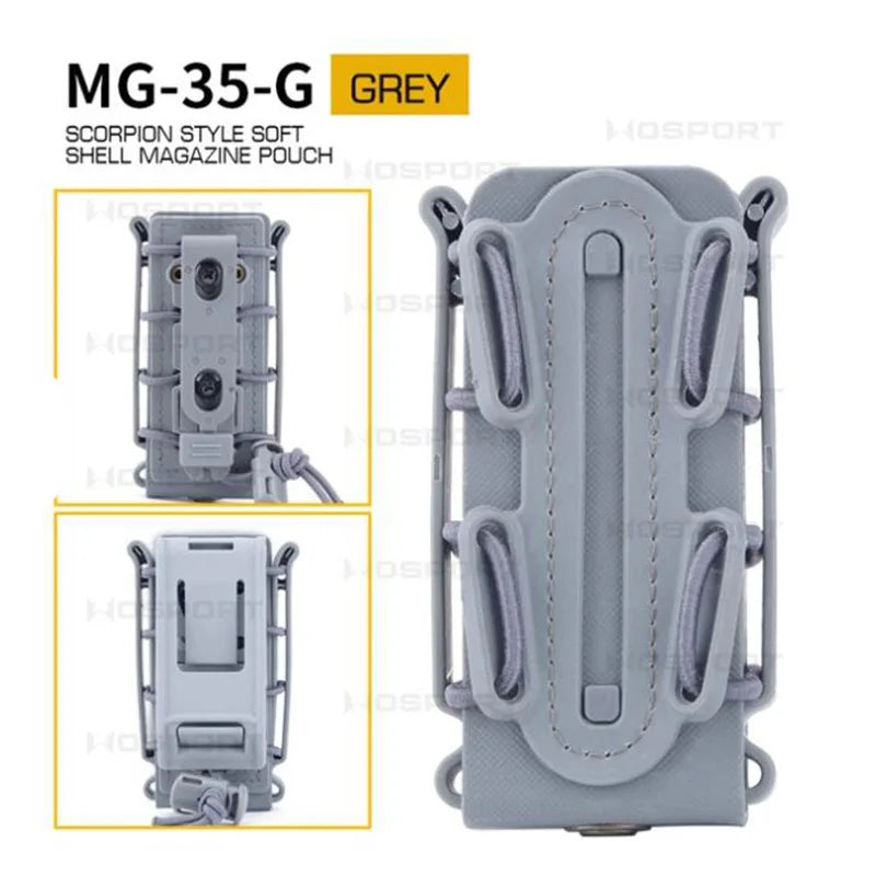 Tactical 9mm Single Magazine Pouch with Molle Clip Quick Release for P226 Glock 17 19 Beretta M9 PX4 Fastmag Holder Hunting Gear