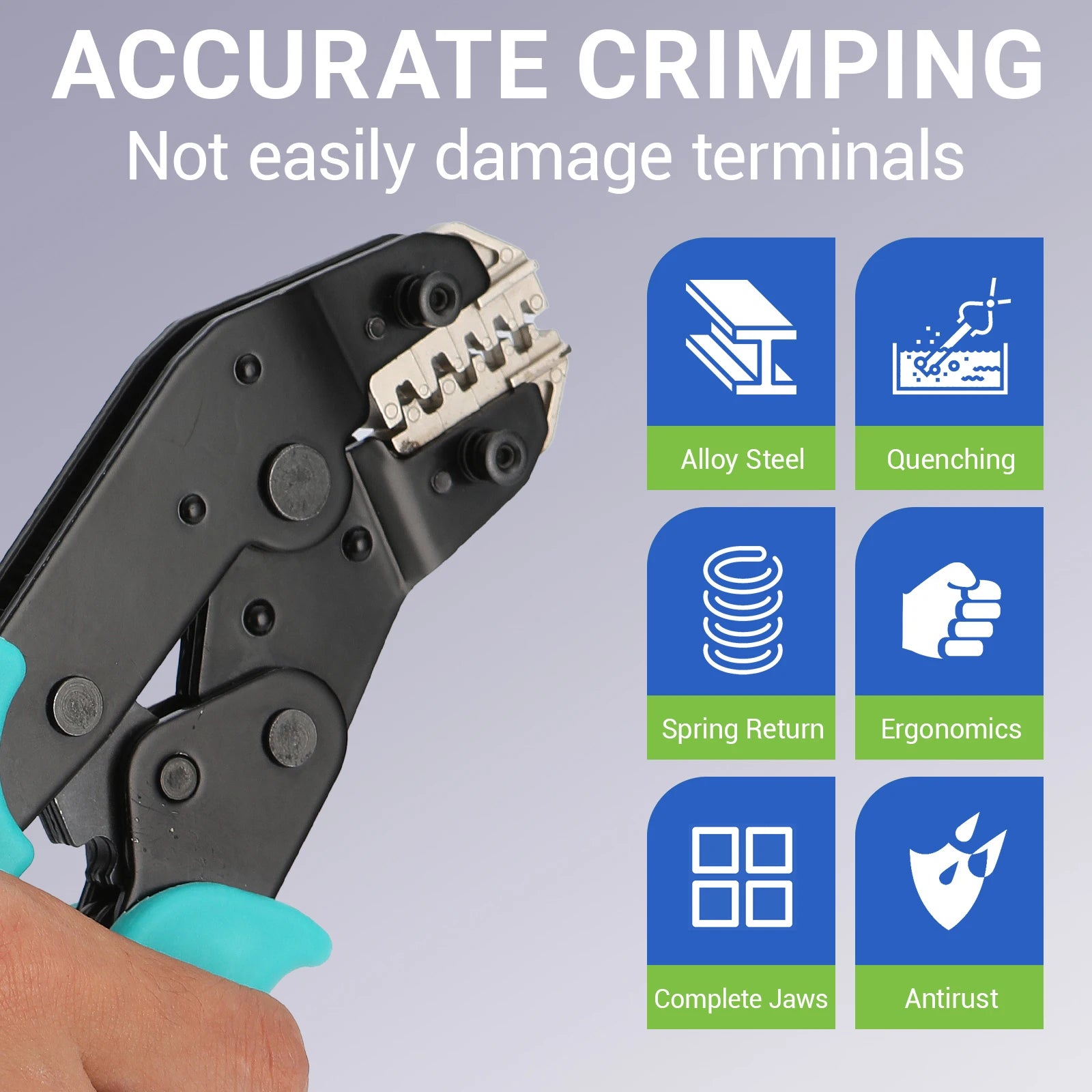 Crimping Tool Set Electrician Tools Quick Change Jaws For Crimp Terminals Dupont JST Non Insulated Open Barrel Ferrule MC4 Solar