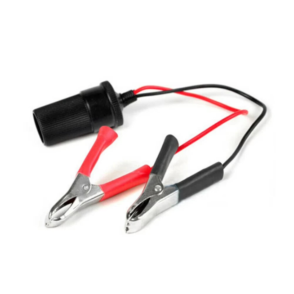 12V High Power Pure Copper Car Battery Clip Adapter for Cigarette Lighter Socket Universal Automotive Use Random Connector Head