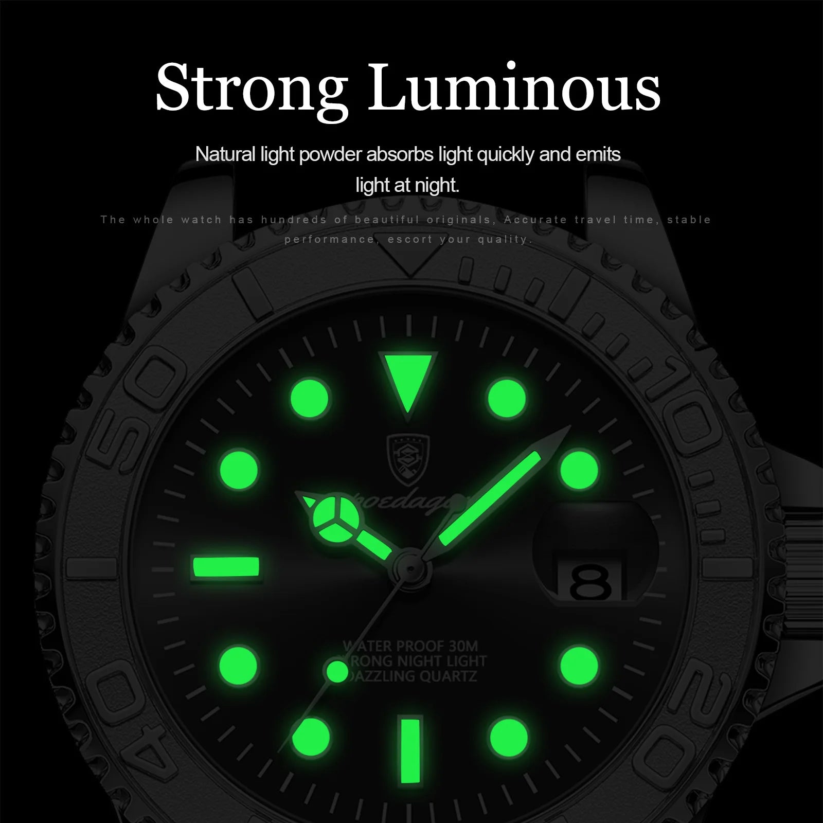 POEDAGAR Top Luxury Male Watch Waterproof Luminous Date Men Watch Stainless Steel Male Clock Sport Fashion Men's Quartz Watches