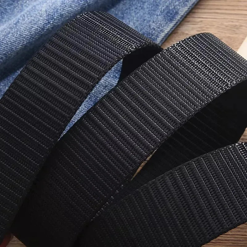 Automatic Nylon Tactical Belt - Adjustable Non-Metal Buckle, Lightweight & Comfortable for Outdoor Use