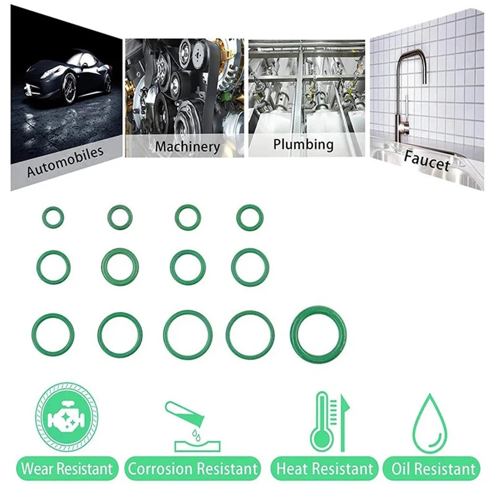 530/270Pcs O-Type Sealing Rubber Ring Automotive Air-Conditioning Compression Confidential Seal Maintenance Rubber Accessories