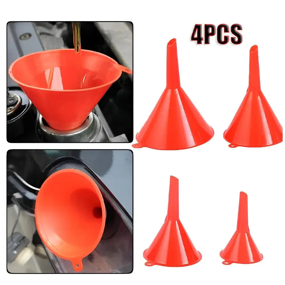 4pcs/set Kitchen Funnel Suitable for Automotive Home Kitchen Function Plastic Funnel 4 Size Funnels